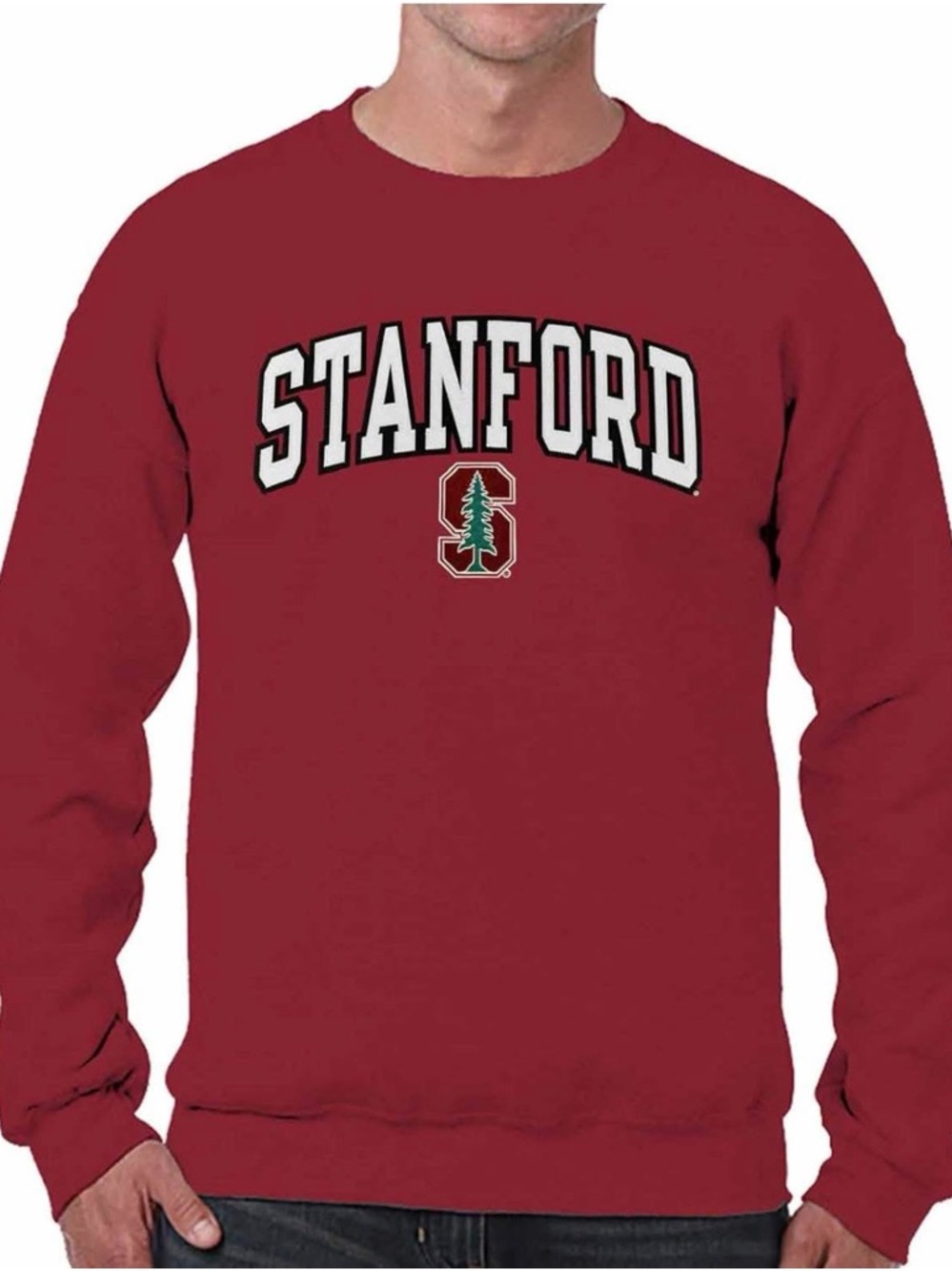 NCAA Adult Tackle Twill Crewneck Sweatshirt Stanford - Embroidered Logo xxl nwt